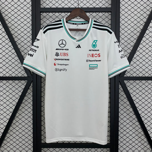 F1 Mercedes white 2025 T shirt